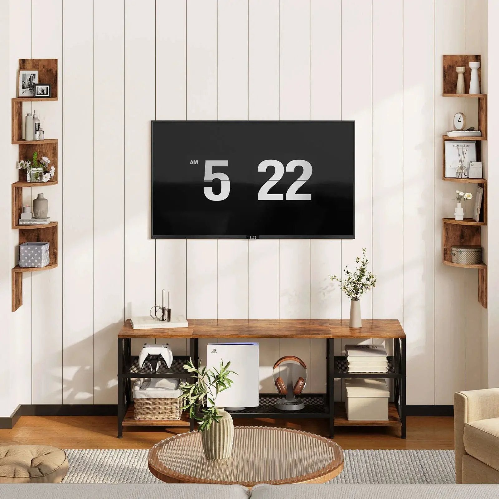 Wall Shelves - 5-Tier Brown Corner by House Of Avana