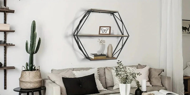 Wall Shelves - Floating Wood Hexagon by House Of Avana