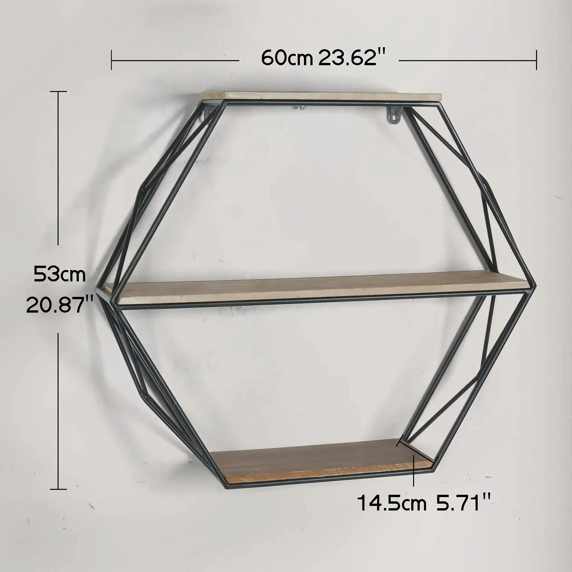 Wall Shelves - Floating Wood Hexagon by House Of Avana