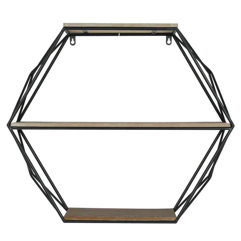 Wall Shelves - Floating Wood Hexagon by House Of Avana