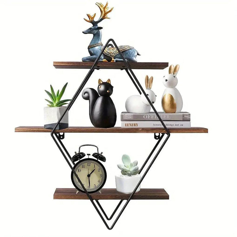 Wall Shelves - Geometric Wooden Multi-Layer by House Of Avana