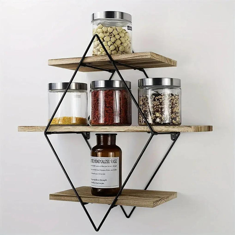 Wall Shelves - Geometric Wooden Multi-Layer by House Of Avana