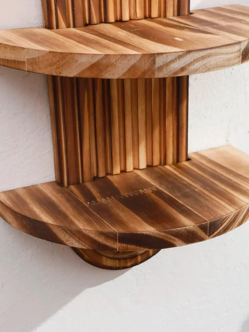 Wall Shelves - Geometric Wooden Natural by House Of Avana