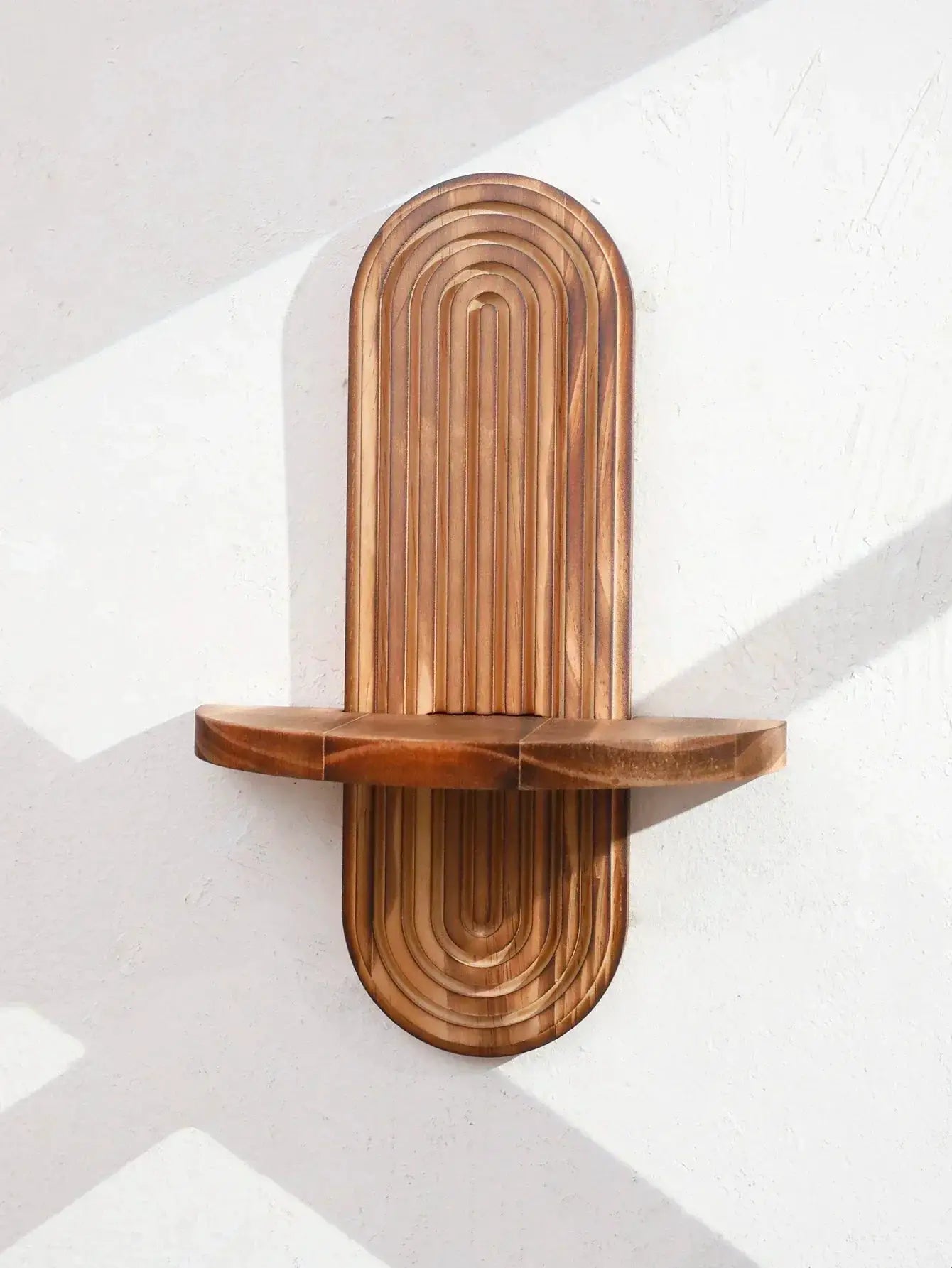 Wall Shelves - Geometric Wooden Natural by House Of Avana