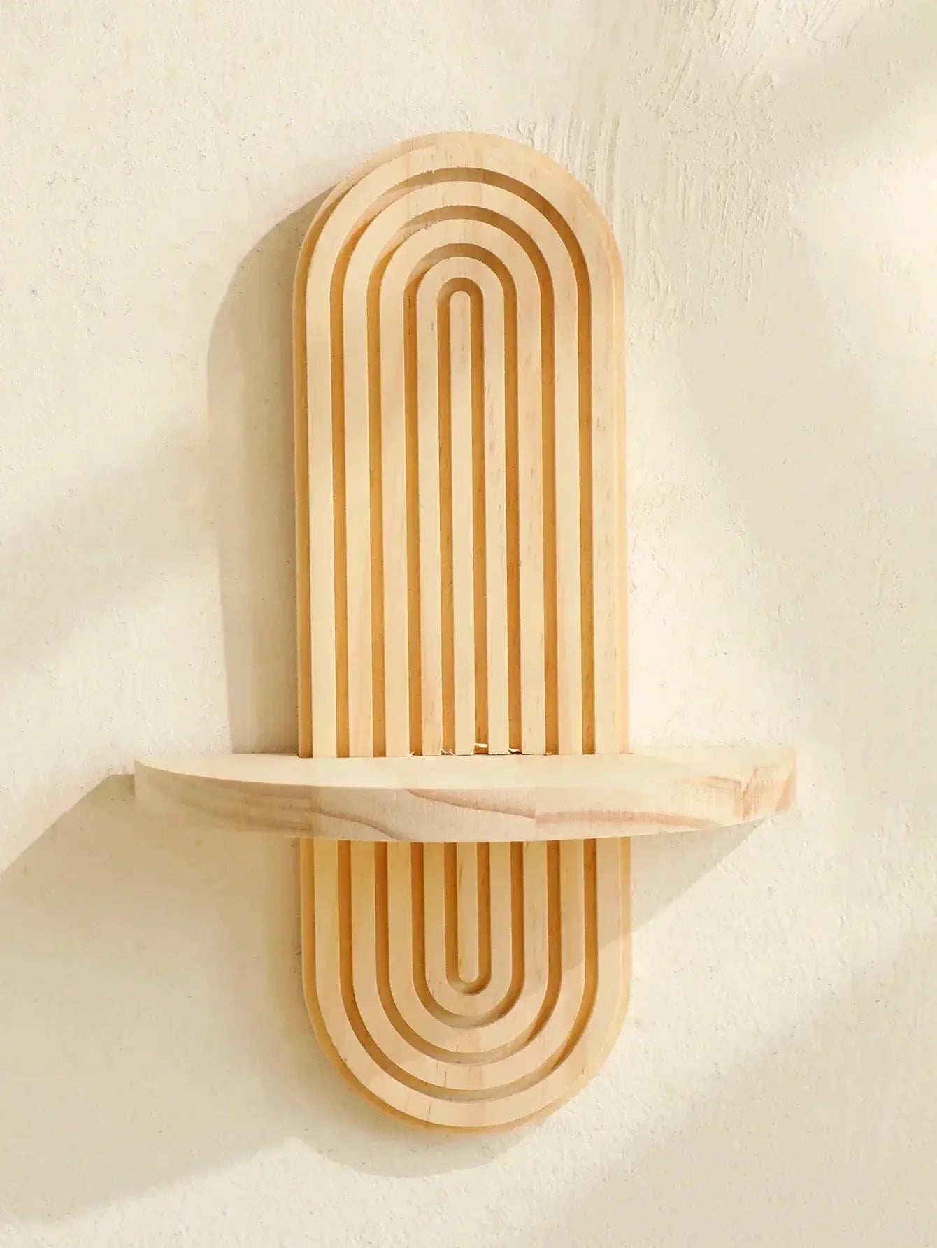 Wall Shelves - Geometric Wooden Natural by House Of Avana