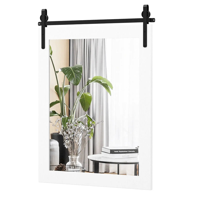 30 x 22 Inch Wall Mount Mirror with Wood Frame by DirectDeals