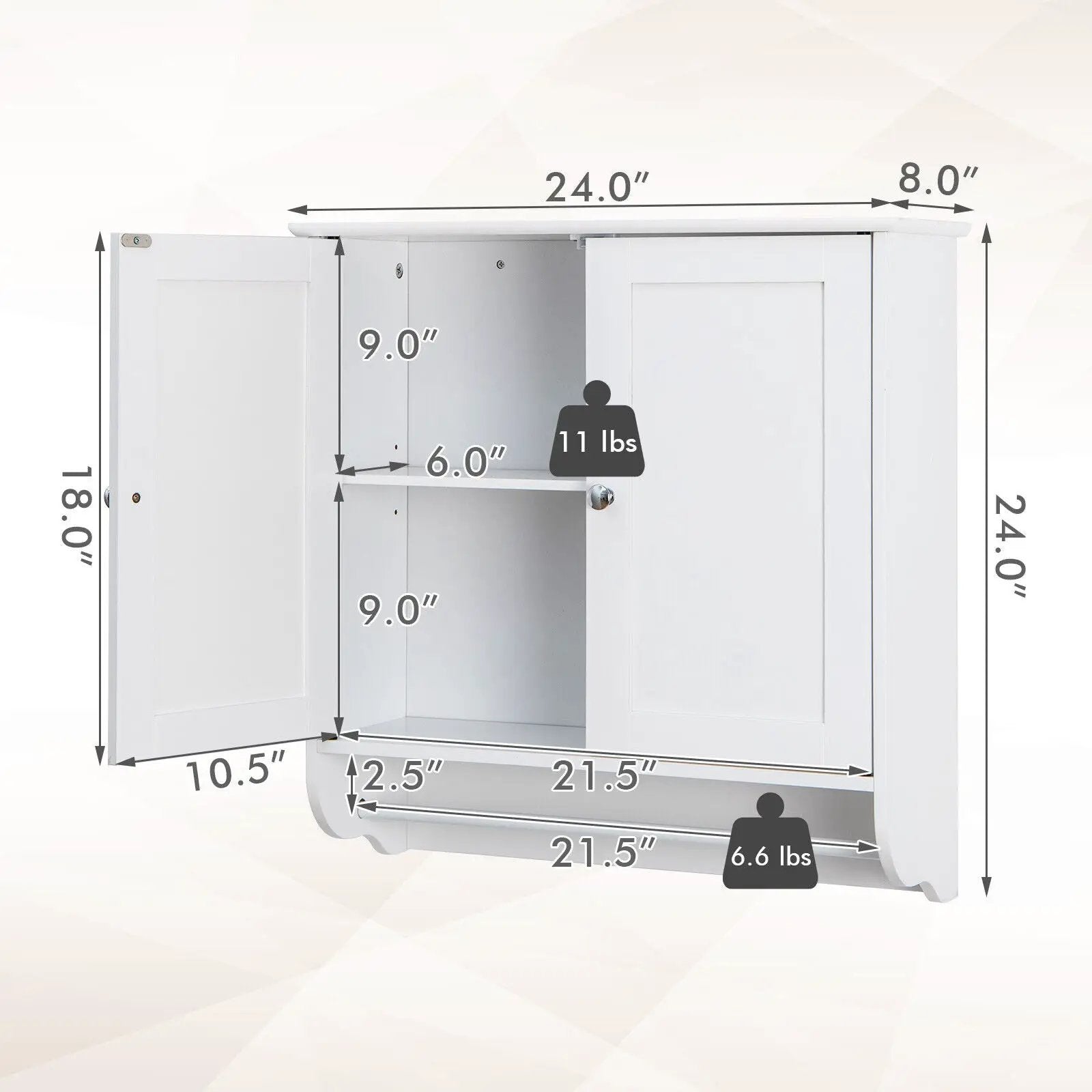 Wall Mounted Bathroom Storage Medicine Cabinet with Towel Bar by DirectDeals
