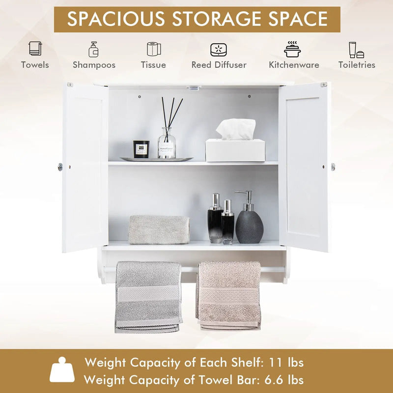 Wall Mounted Bathroom Storage Medicine Cabinet with Towel Bar by DirectDeals