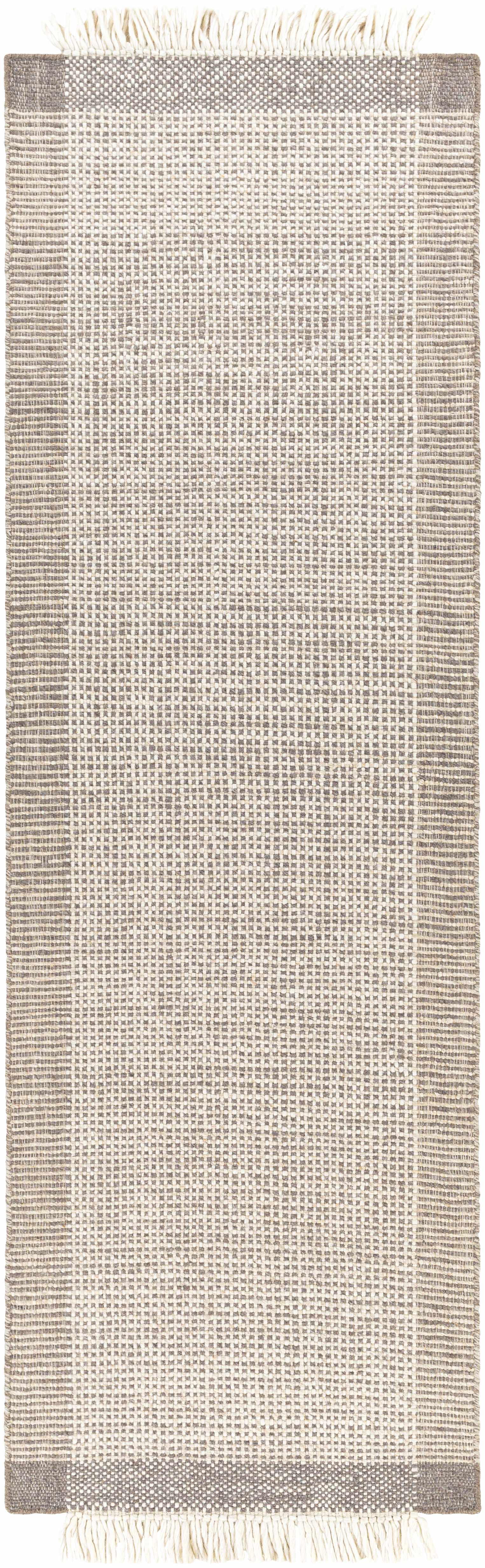 Joelle Beige Grid Wool Rug by Boutique Rugs