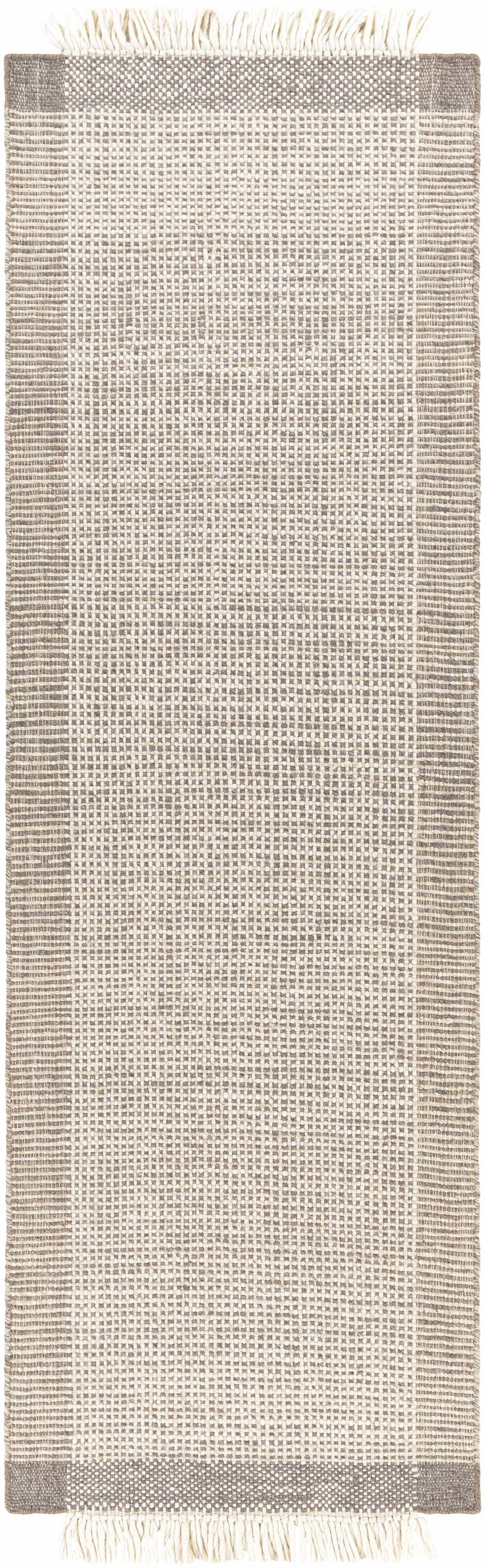 Joelle Beige Grid Wool Rug by Boutique Rugs