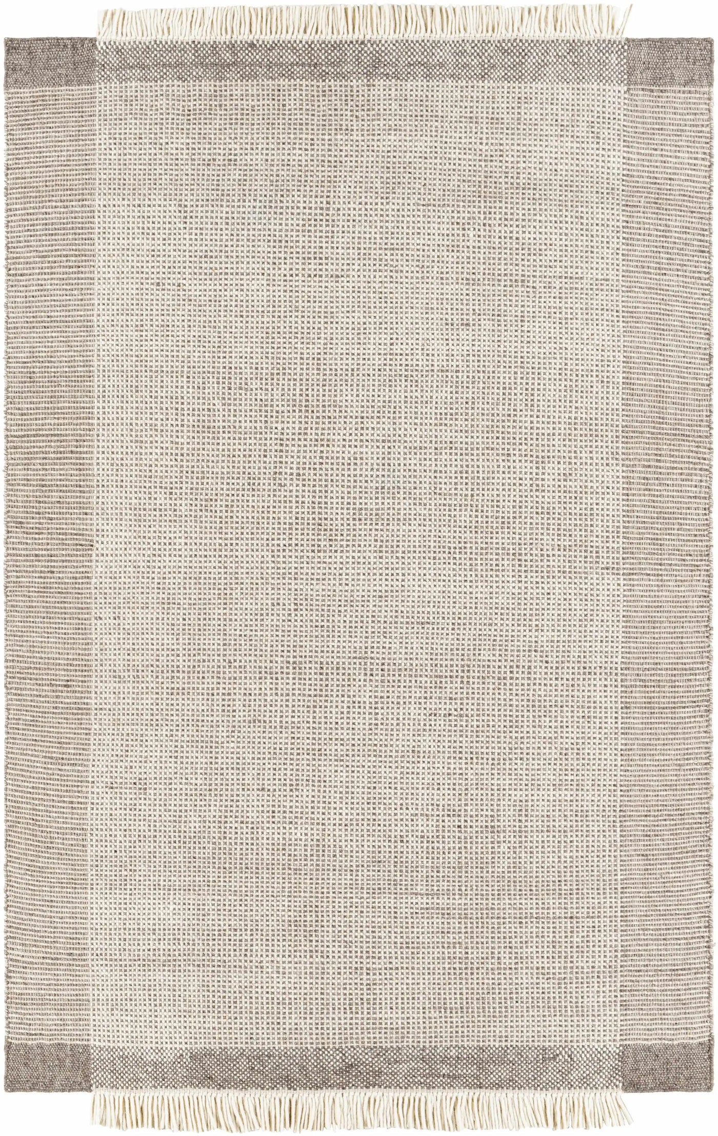 Joelle Beige Grid Wool Rug by Boutique Rugs