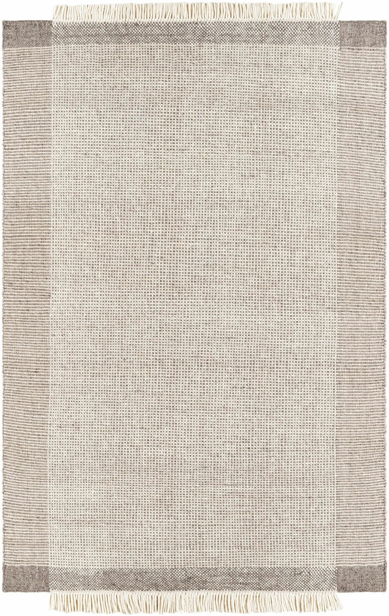 Joelle Beige Grid Wool Rug by Boutique Rugs