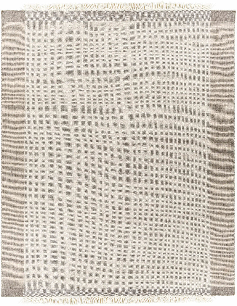 Joelle Beige Grid Wool Rug by Boutique Rugs