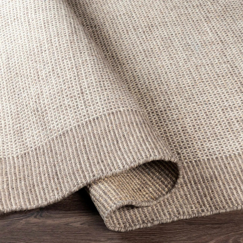 Joelle Beige Grid Wool Rug by Boutique Rugs