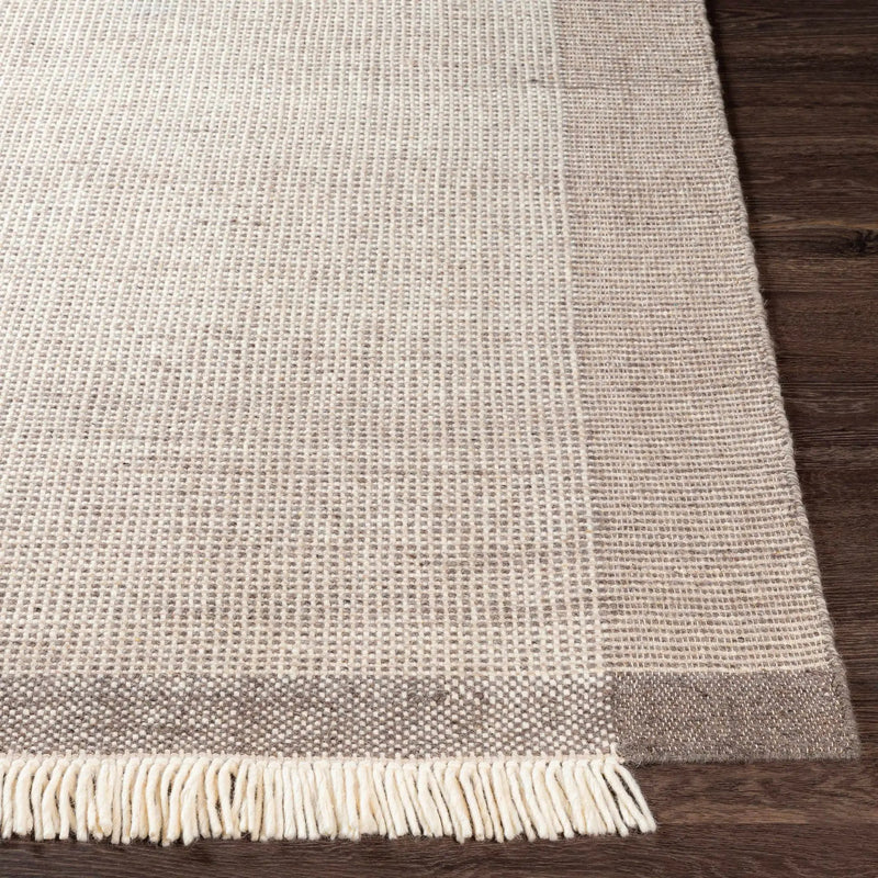 Joelle Beige Grid Wool Rug by Boutique Rugs