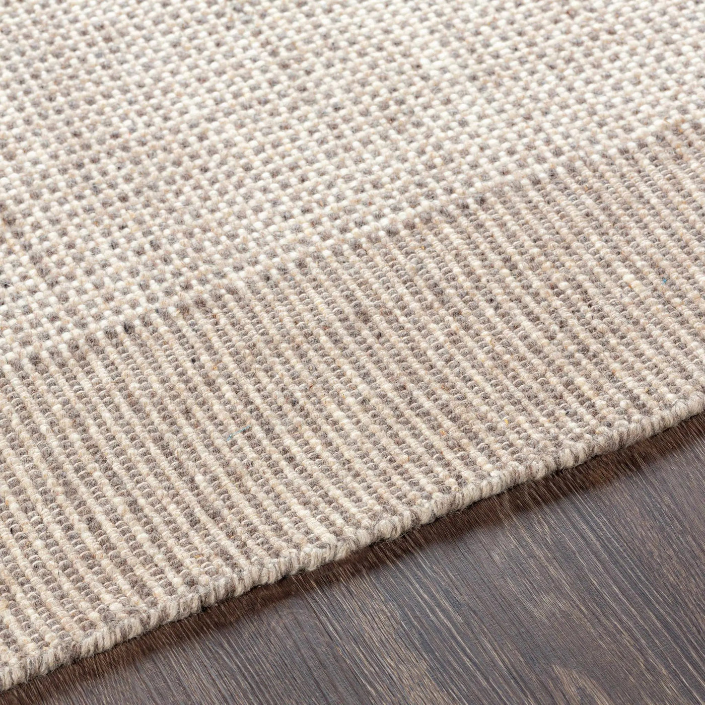 Joelle Beige Grid Wool Rug by Boutique Rugs