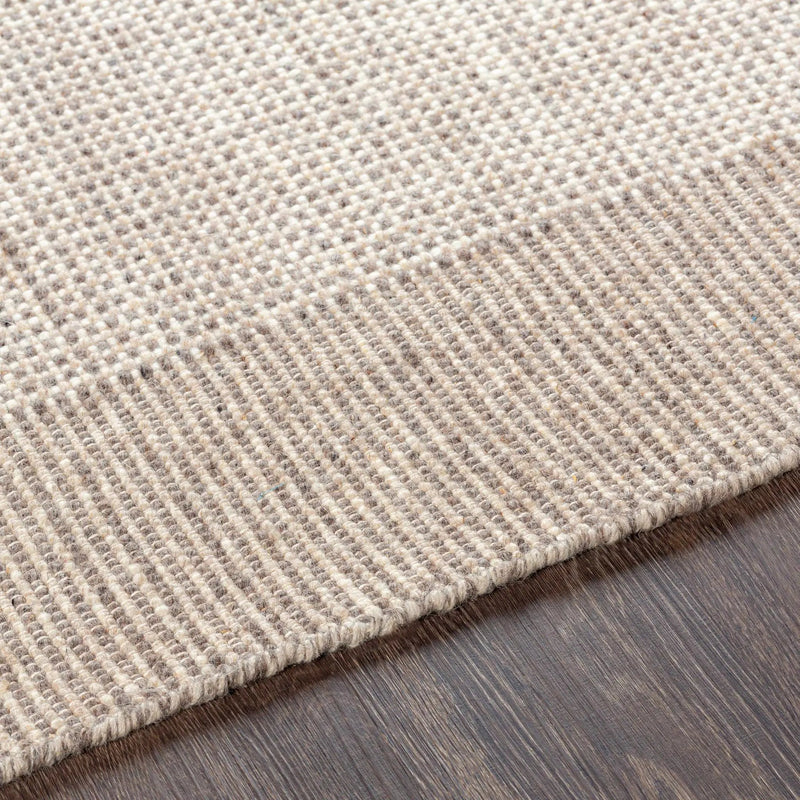 Joelle Beige Grid Wool Rug by Boutique Rugs