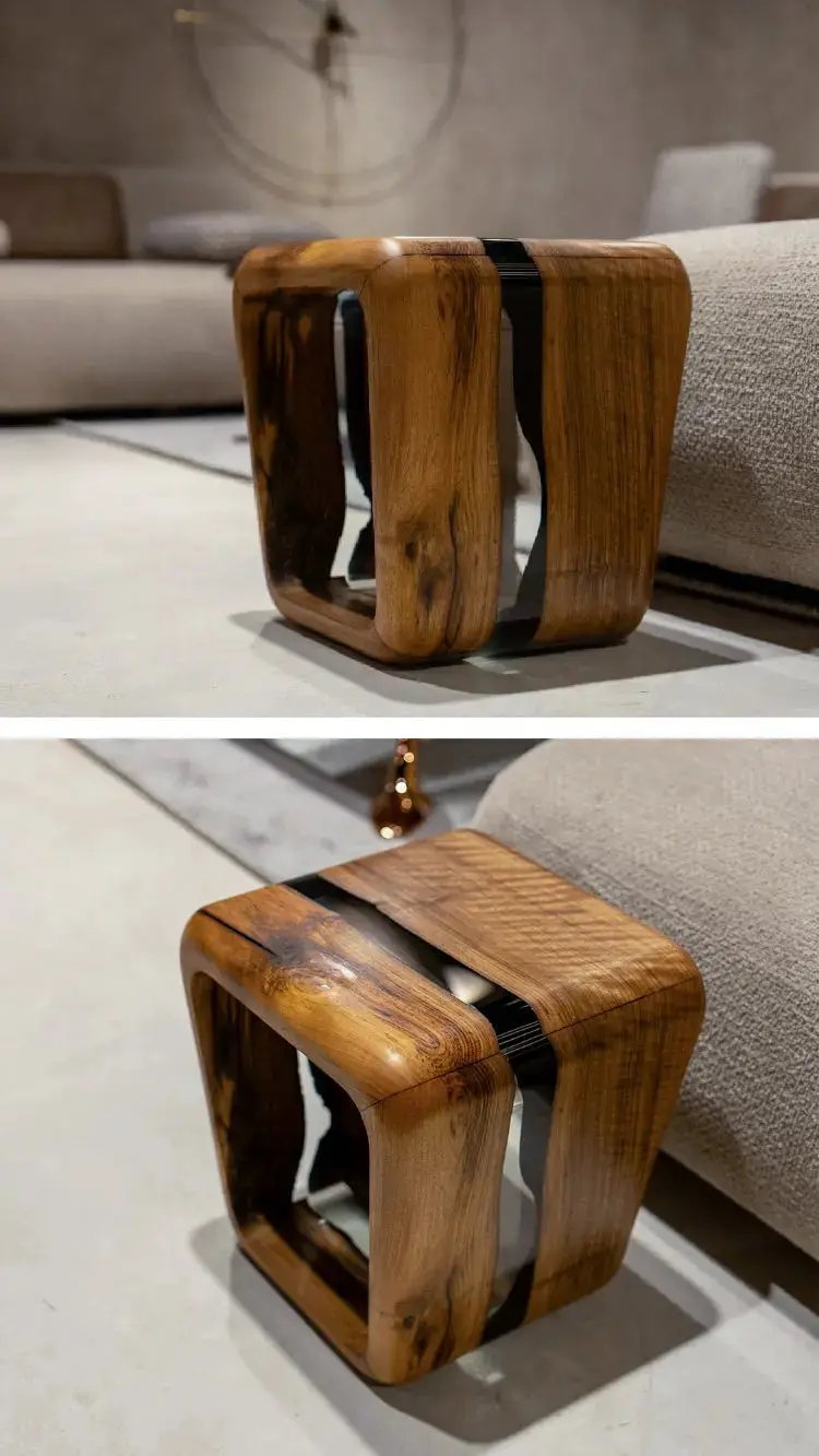 Resin Side Magazine Table Stool - Stylish Modern Wooden Furniture by Gizz
