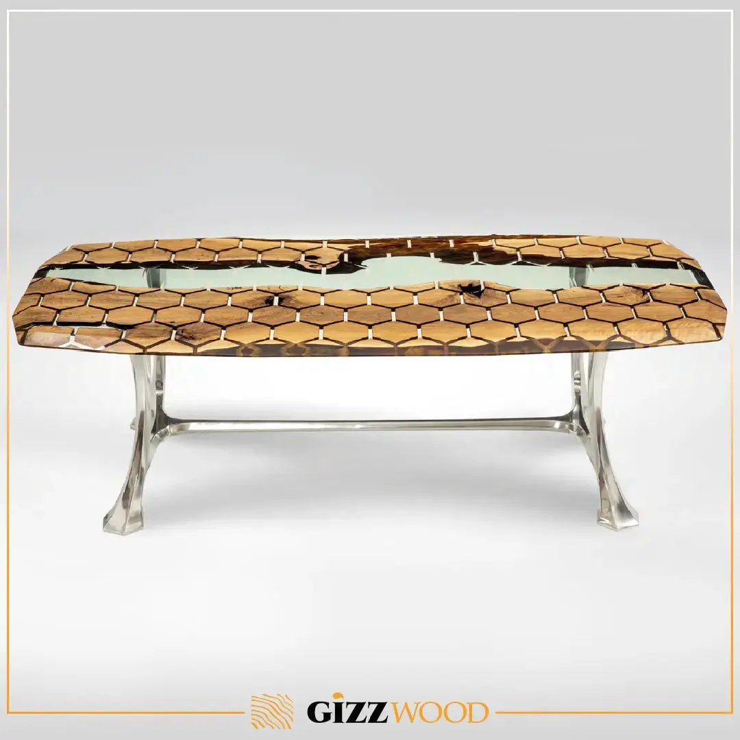 Hexagon Resin Dining Table by Gizz
