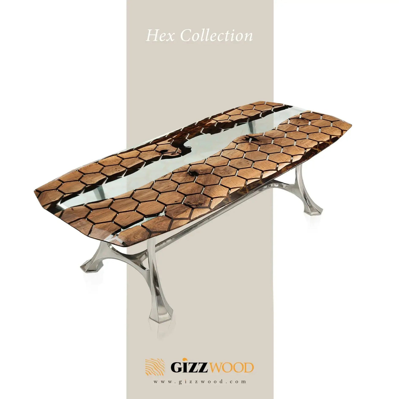 Hexagon Resin Dining Table by Gizz