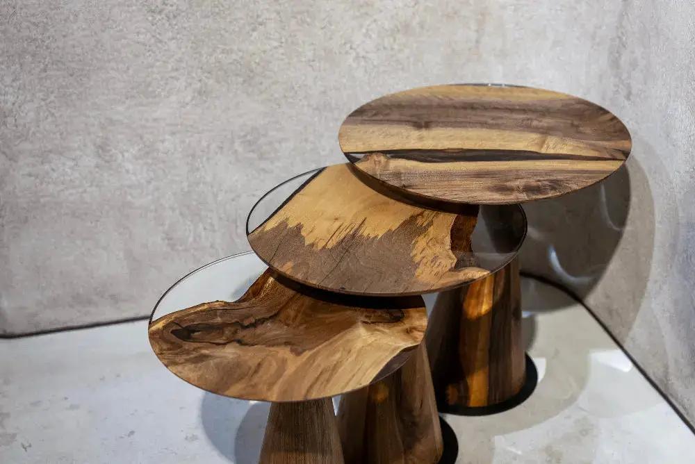 Resin Nesting Tables - Versatile Zigzag Epoxy Coffee Table Set by Gizz