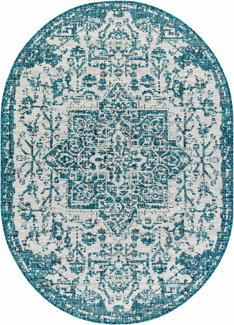 Teal Kilmacolm Indoor & Outdoor Area Rug - Clearance by Boutique Rugs