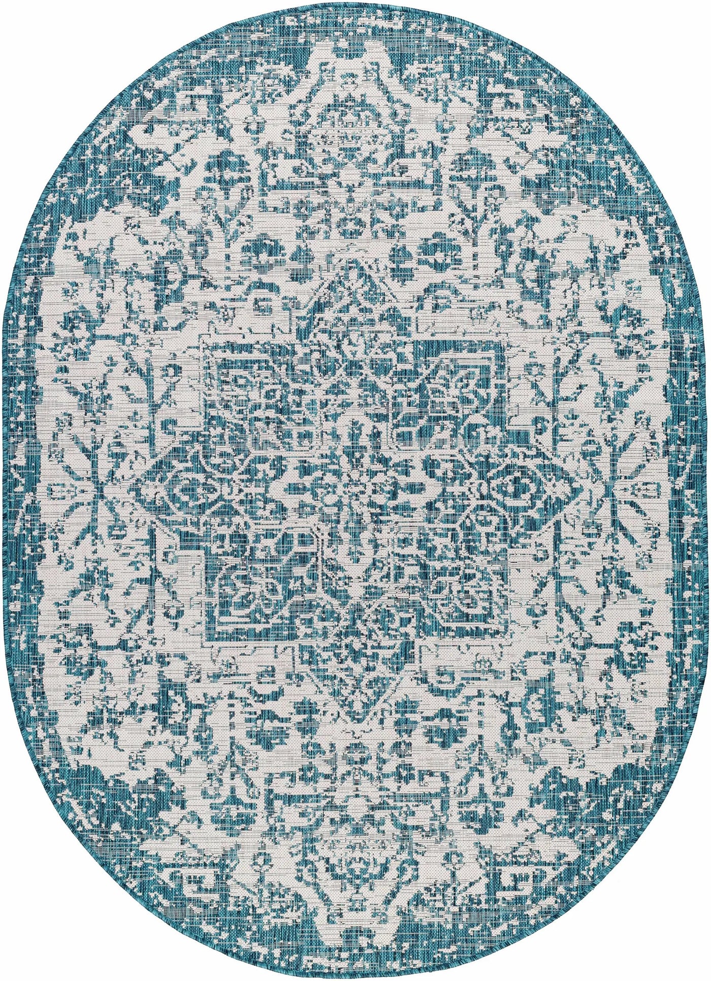 Teal Kilmacolm Indoor & Outdoor Area Rug - Clearance by Boutique Rugs