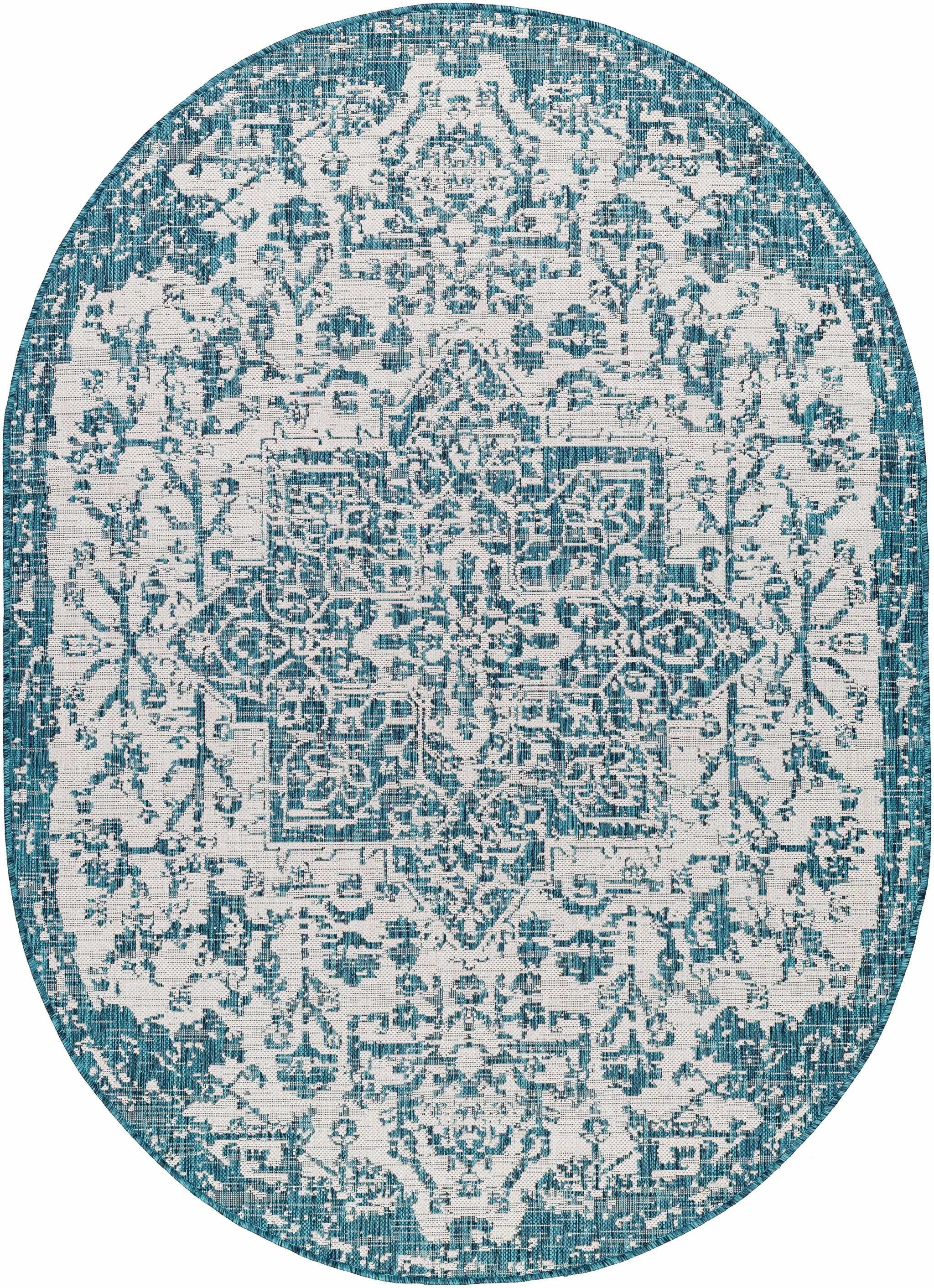 Teal Kilmacolm Indoor & Outdoor Area Rug - Clearance by Boutique Rugs