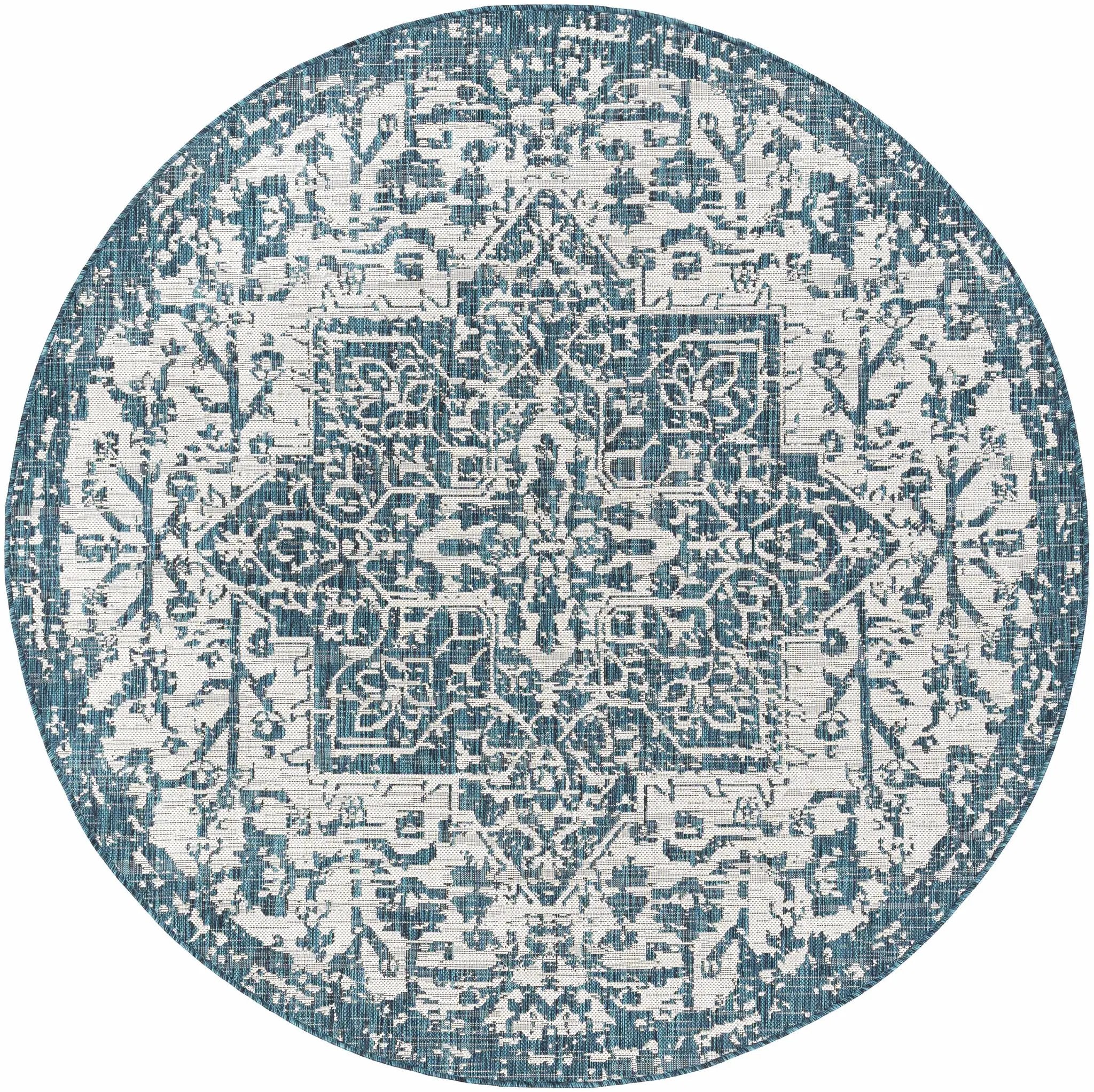 Teal Kilmacolm Indoor & Outdoor Area Rug - Clearance by Boutique Rugs