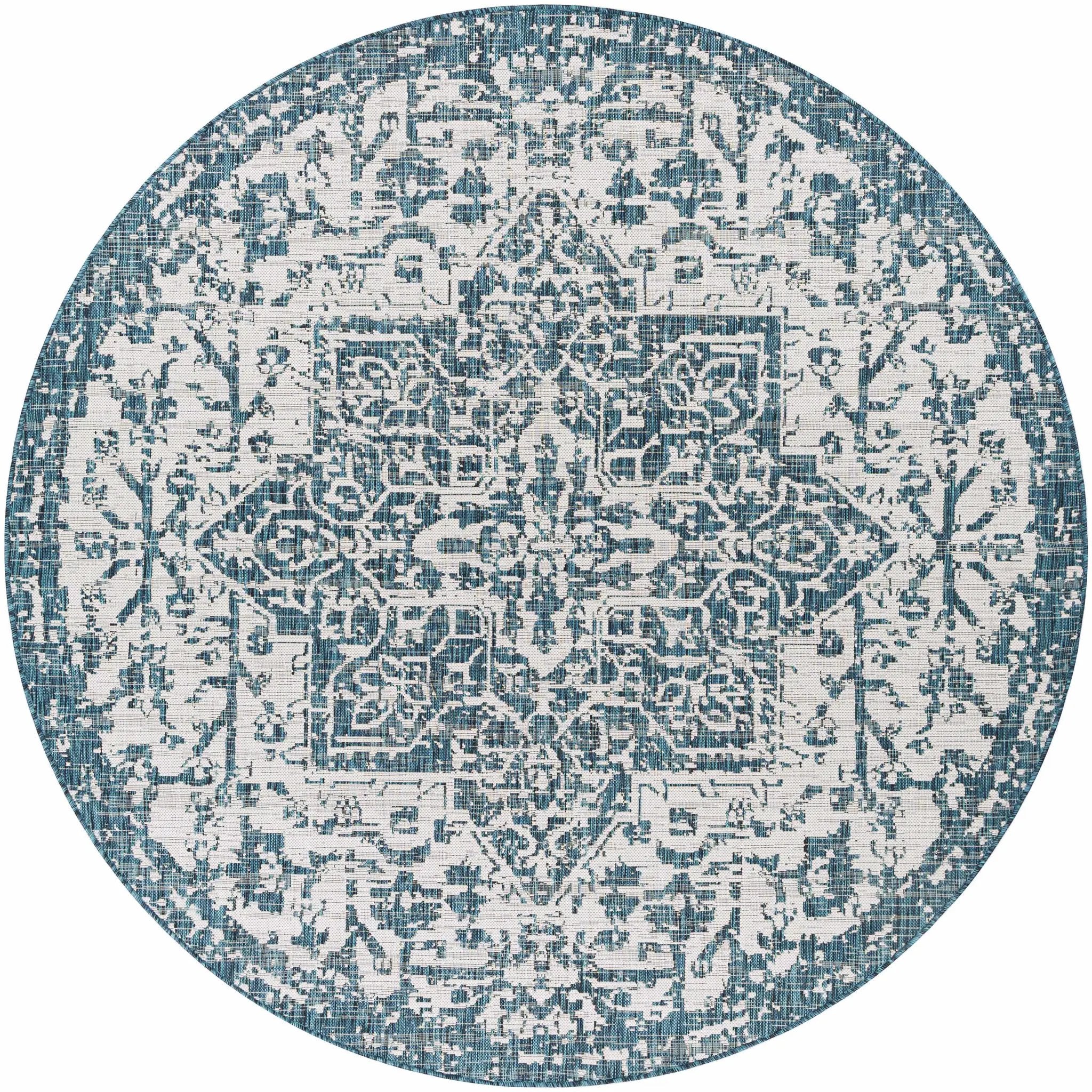 Teal Kilmacolm Indoor & Outdoor Area Rug - Clearance by Boutique Rugs
