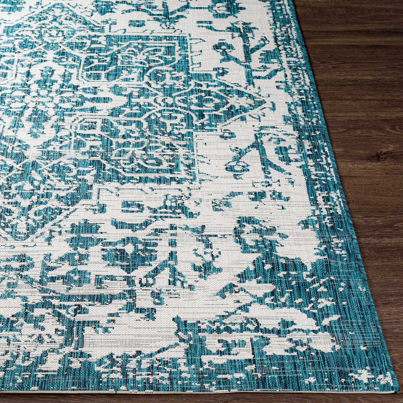 Teal Kilmacolm Indoor & Outdoor Area Rug - Clearance by Boutique Rugs