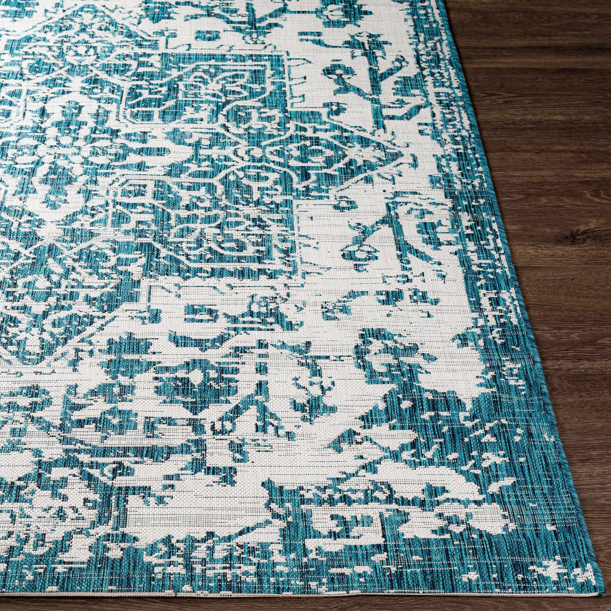 Teal Kilmacolm Indoor & Outdoor Area Rug - Clearance by Boutique Rugs