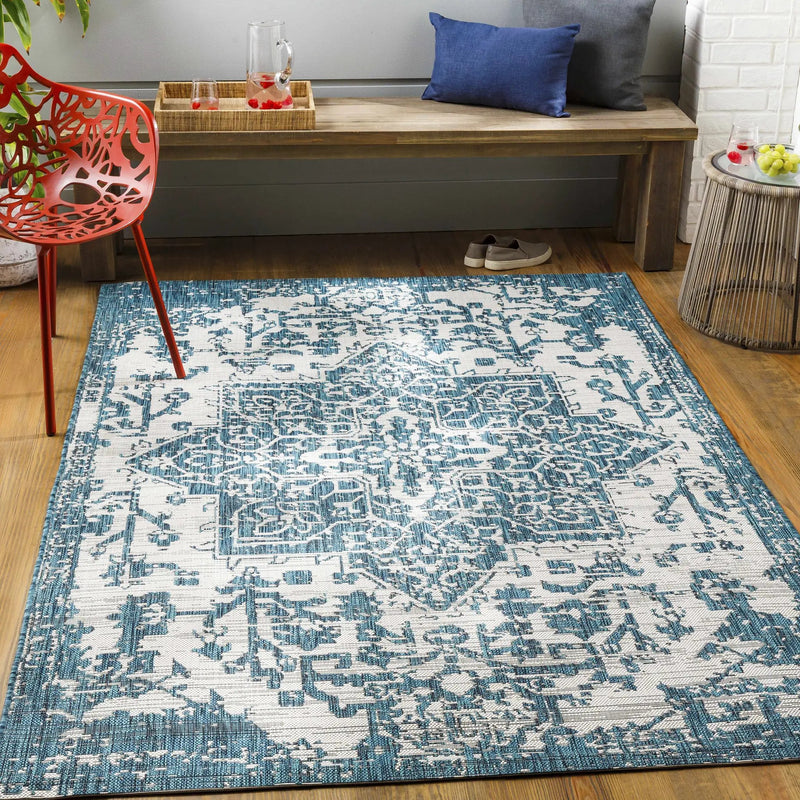Teal Kilmacolm Indoor & Outdoor Area Rug - Clearance by Boutique Rugs