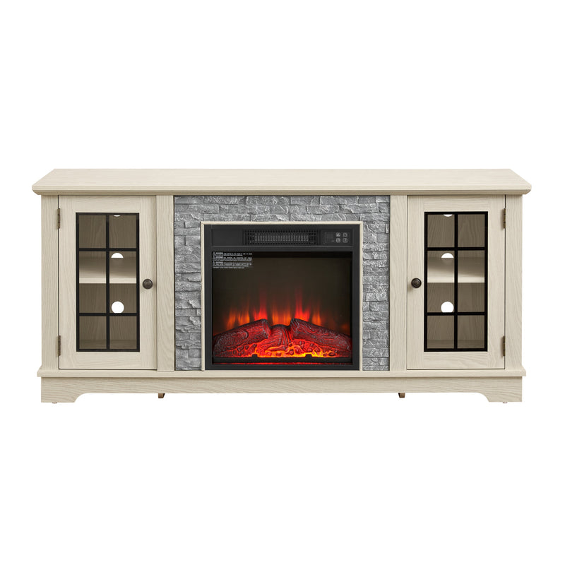 58" Modern TV Stand with Electric Fireplace and Storage, photo 16 of 20