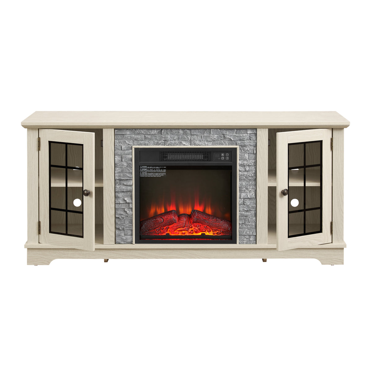 58" Modern TV Stand with Electric Fireplace and Storage, photo 18 of 20