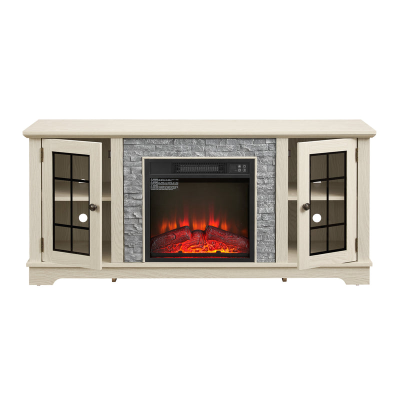 58" Modern TV Stand with Electric Fireplace and Storage, photo 18 of 20