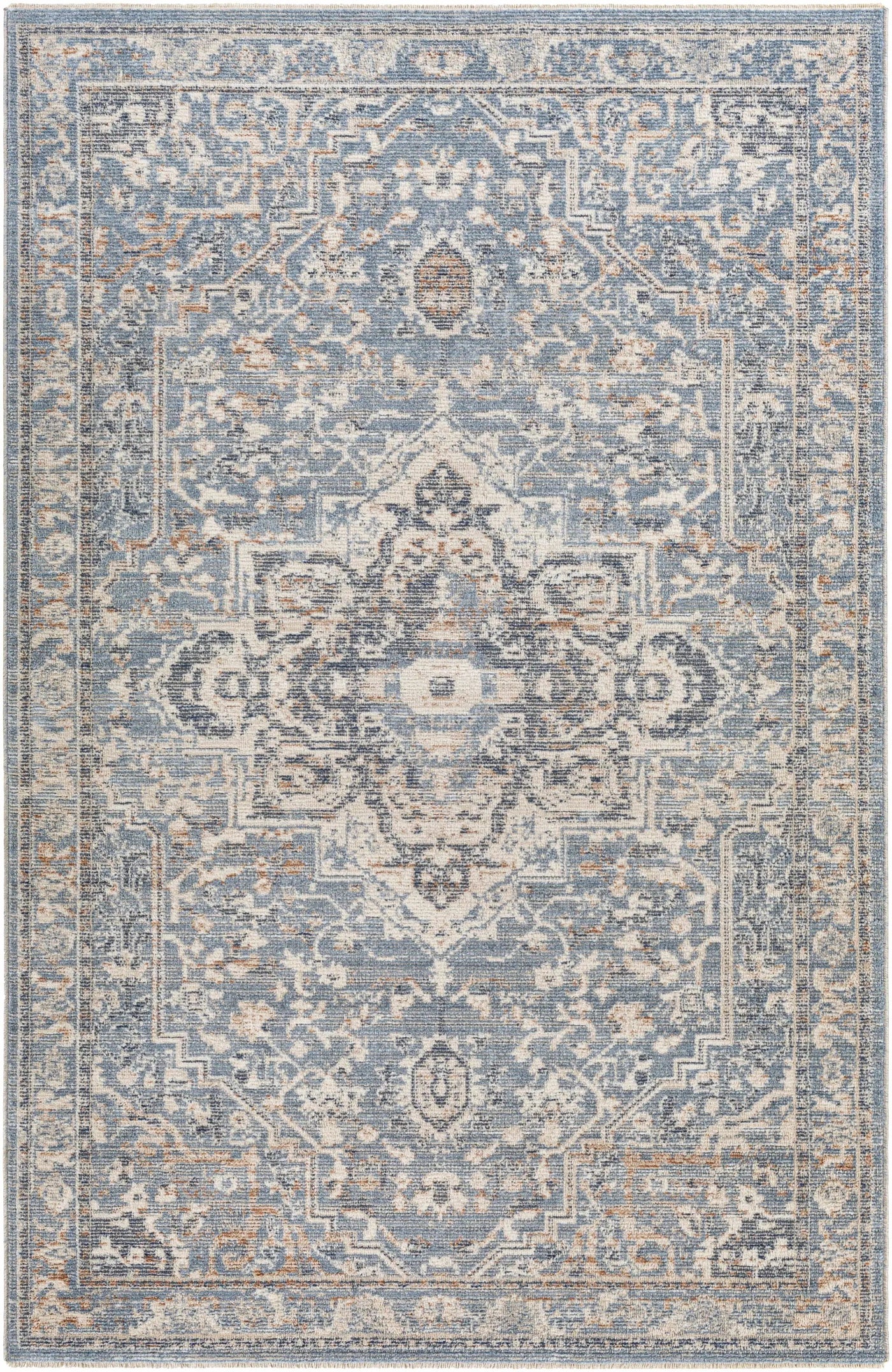 Buguey Cream&Blue Area Rug - Clearance by Boutique Rugs