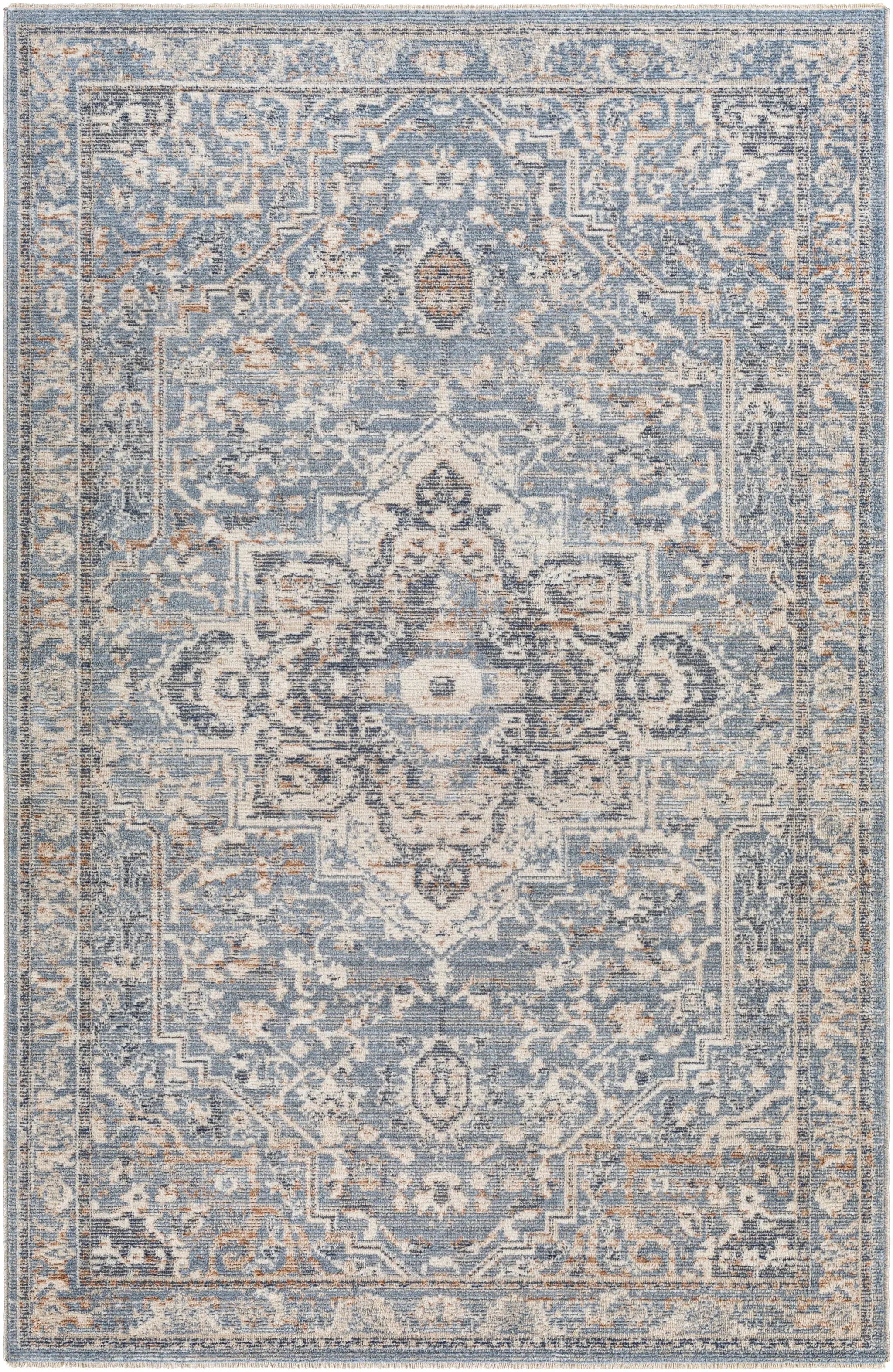 Buguey Cream&Blue Area Rug - Clearance by Boutique Rugs