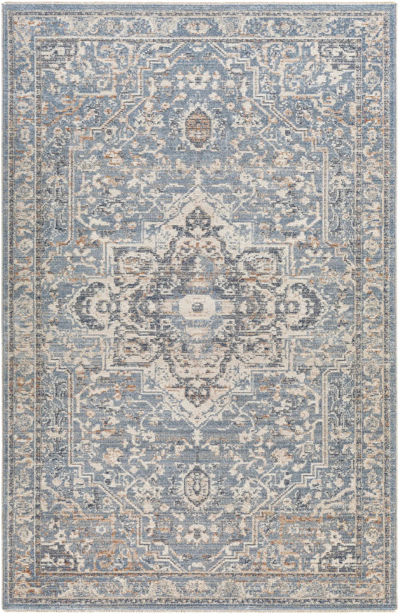 Buguey Cream&Blue Area Rug - Clearance by Boutique Rugs