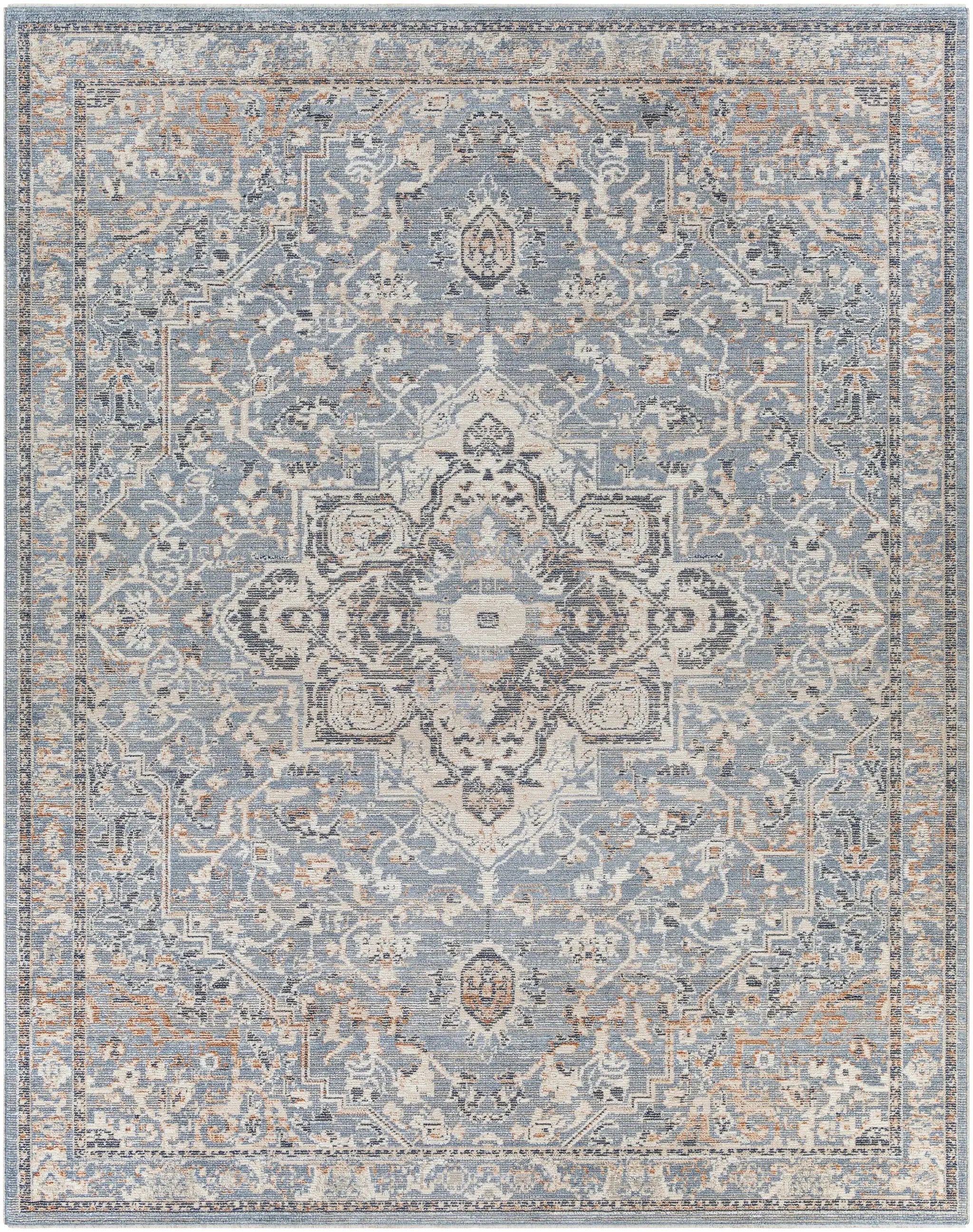 Buguey Cream&Blue Area Rug - Clearance by Boutique Rugs