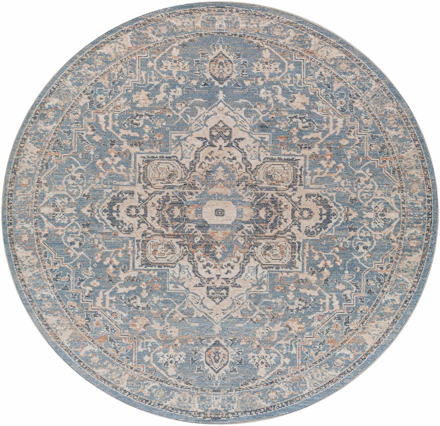 Buguey Cream&Blue Area Rug - Clearance by Boutique Rugs