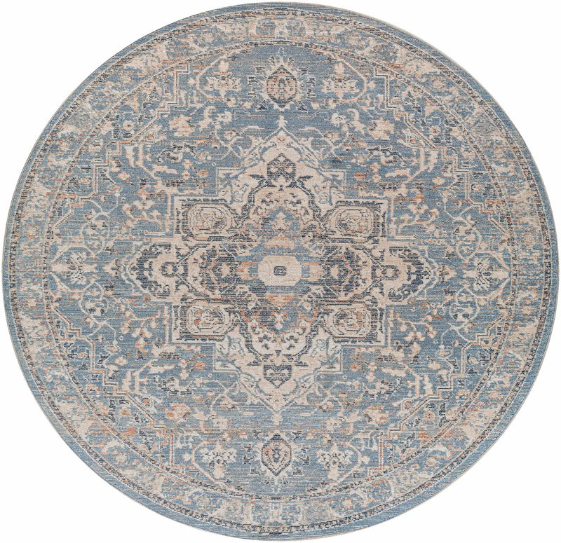 Buguey Cream&Blue Area Rug - Clearance by Boutique Rugs