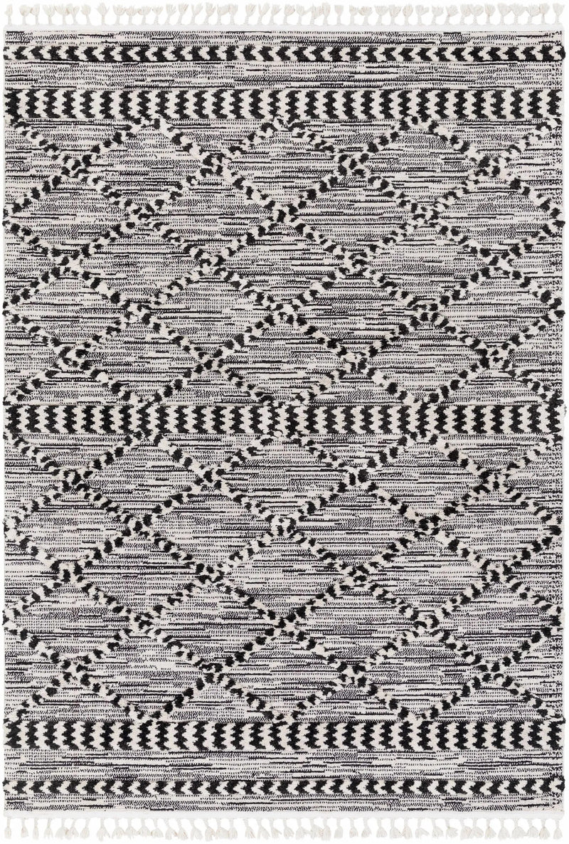 Warrandyte 5x7 Black&White High-Low Rug - Clearance by Boutique Rugs