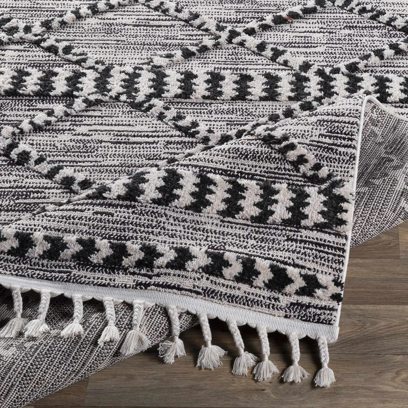 Warrandyte 5x7 Black&White High-Low Rug - Clearance by Boutique Rugs