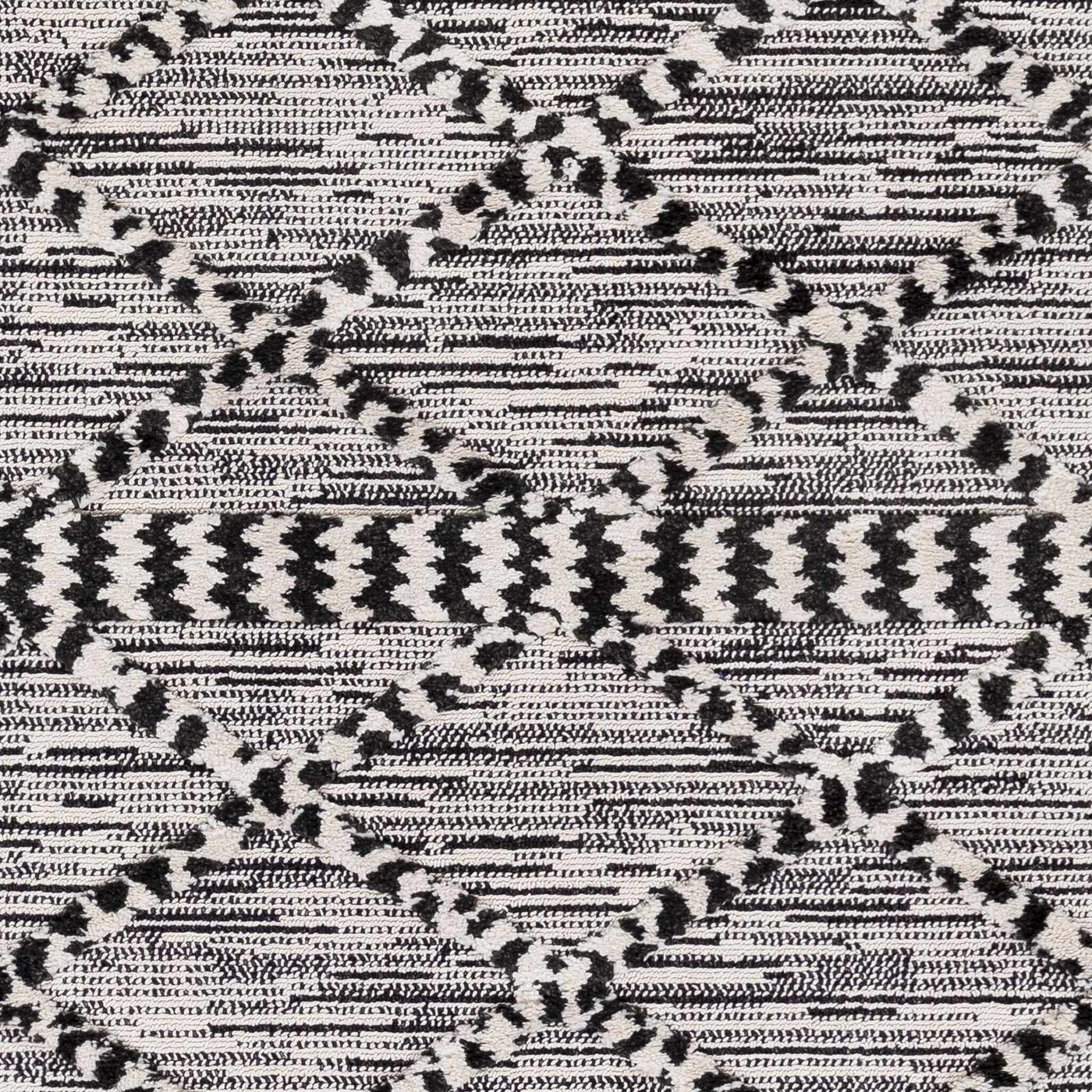 Warrandyte 5x7 Black&White High-Low Rug - Clearance by Boutique Rugs