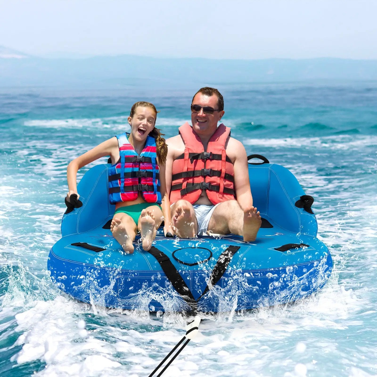 2 Person Water Sport Inflatable Towable Tubes for Boating by DirectDeals