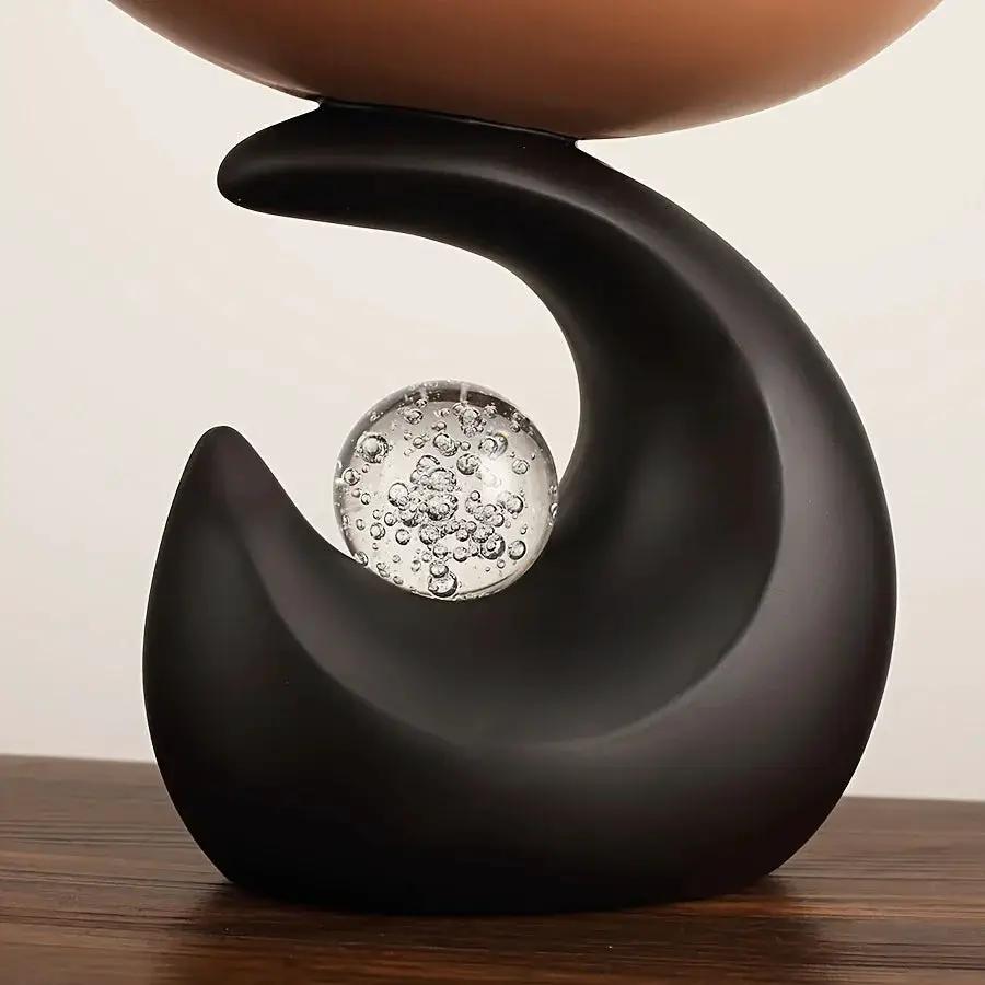 Wavy Entryway Trinket Tray with Crystal Ball by House Of Avana