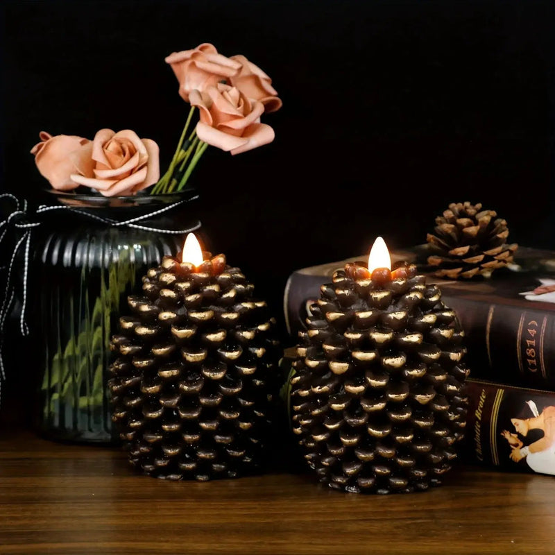 Wax Candles with Glitter Accents Unscented by House Of Avana
