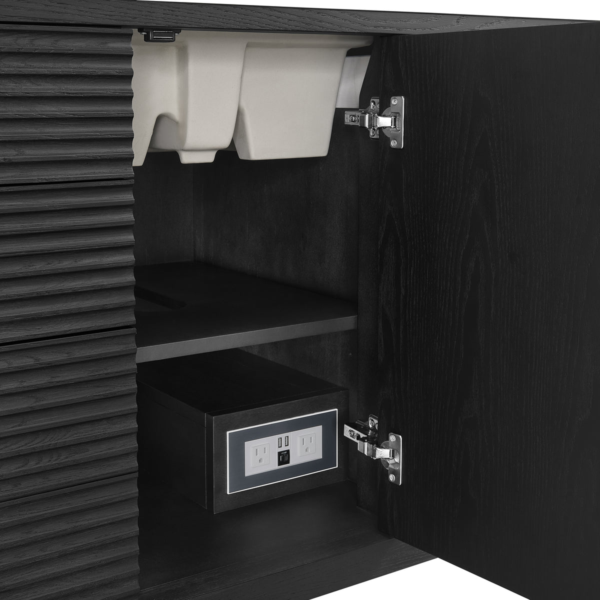 James Martin Myrrin 48" Single Bathroom Vanity, Carbon Oak, view 29