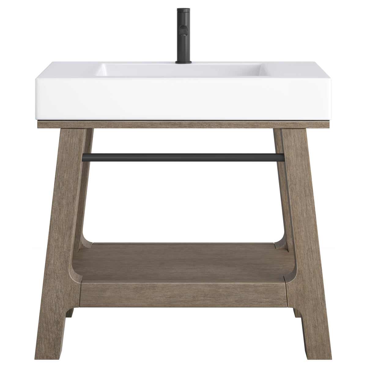 James Martin Auburn 36" Single Console Vanity, Weathered Timber, view 4